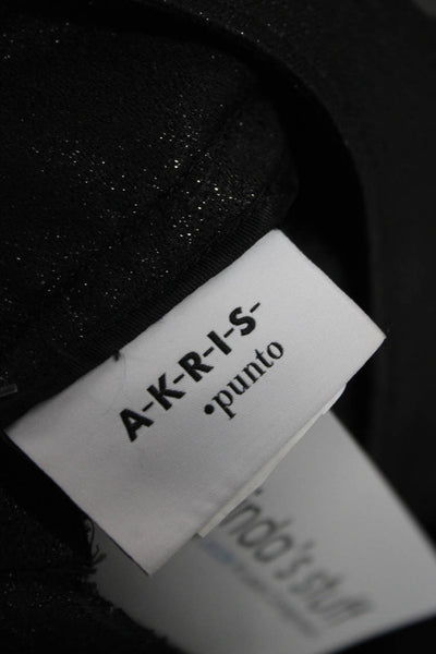 Akris Punto Womens Dress Pants Black Cotton Zip Solid Size 12