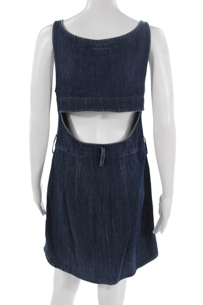 Citizens of Humanity Women Tank Dress Blue Cotton Scoop Neck Knee Length Size 4