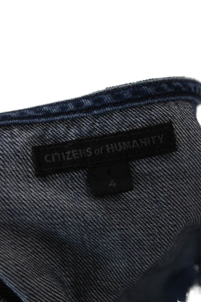 Citizens of Humanity Women Tank Dress Blue Cotton Scoop Neck Knee Length Size 4