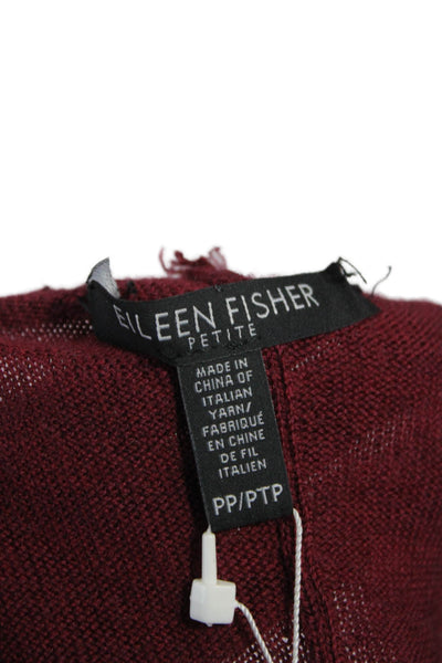 Eileen Fisher Womens Merino Sweater Dress Red Scoop Neck Long Sleeve Size PP