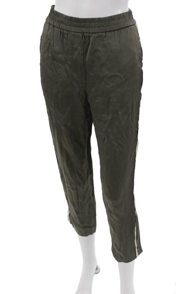 Brunello Cucinelli Womens Green Acetate Jogger Pants Pull On Hem Loose Size 2