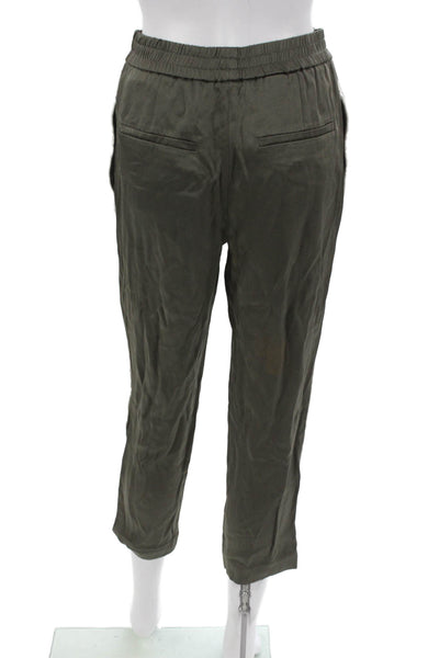 Brunello Cucinelli Womens Green Acetate Jogger Pants Pull On Hem Loose Size 2