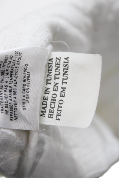 See by Chloe Women Cropped Pants White Geometric Cotton Zip Inseam 23 Size 4