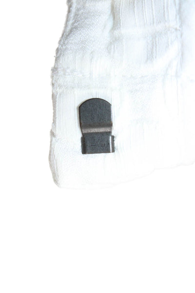 See by Chloe Women Cropped Pants White Geometric Cotton Zip Inseam 23 Size 4