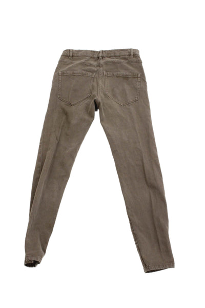 Brunello Cucinelli Women Skinny Jeans Brown Cotton Blend Button Size 2