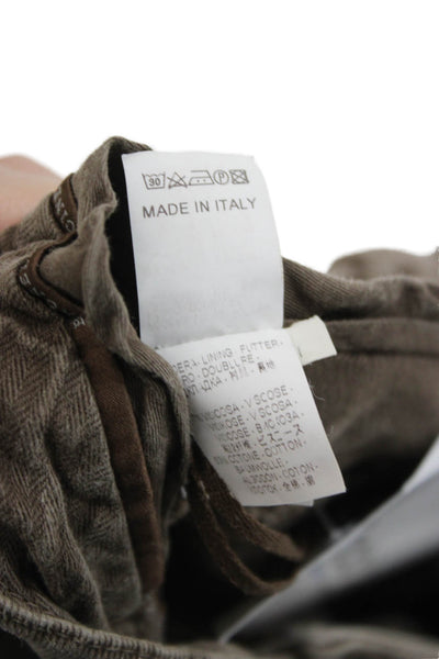 Brunello Cucinelli Women Skinny Jeans Brown Cotton Blend Button Size 2