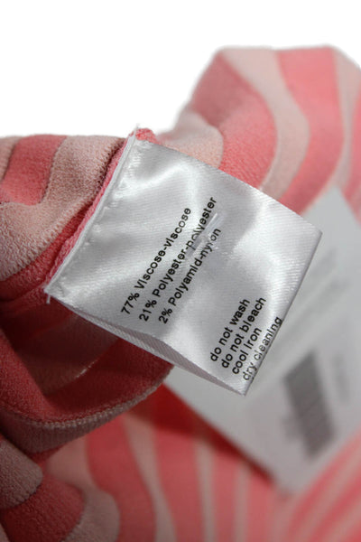 Akris Punto Women Full Zip Sweater Pink Striped Viscose Size 6