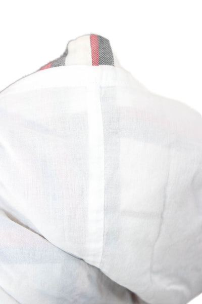 Burberry Children Childrens Girls Plaid Long Sleeves Shirt Red White Size 4
