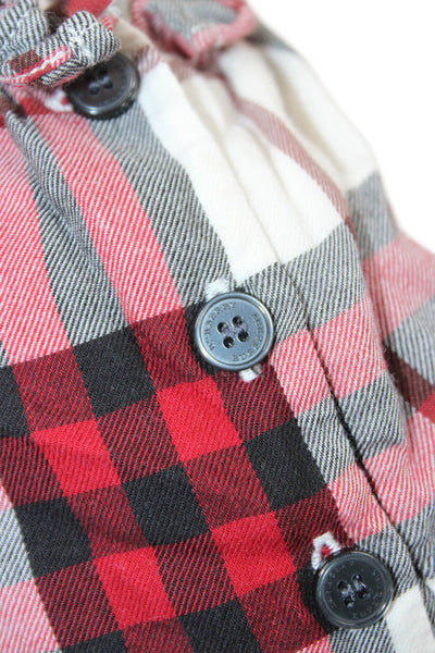 Burberry Children Childrens Girls Plaid Long Sleeves Shirt Red White Size 4