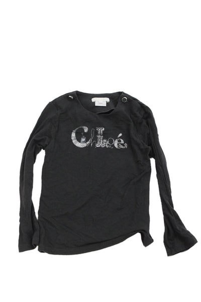 Chloe Childrens Girls Long Sleeves Button Shoulder Shirt Grey Size 4