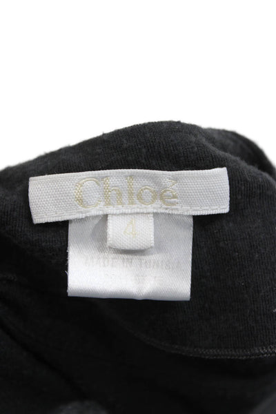 Chloe Childrens Girls Long Sleeves Button Shoulder Shirt Grey Size 4