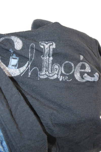Chloe Childrens Girls Long Sleeves Button Shoulder Shirt Grey Size 4