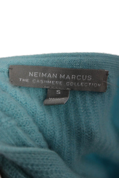 Neiman Marcus Women Blue Cashmere V-Neck Pullover 3/4 Sleeve Solid Size S