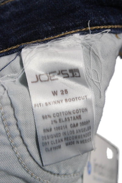 Joes Womens Bootcut Jeans Blue Cotton Low Rise Button Size 25