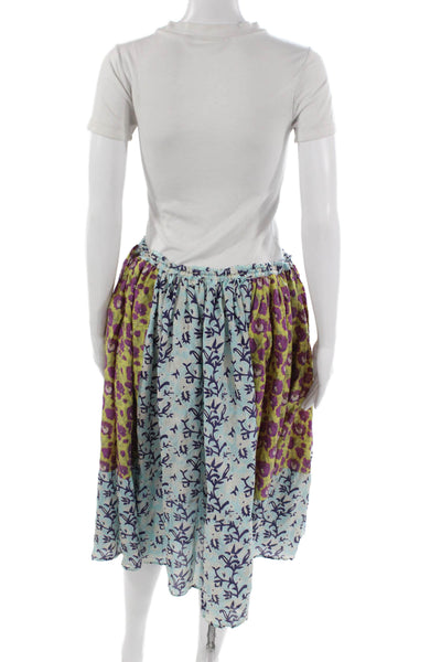 Calypso Saint Barth Women Long Flare Floral Silk Skirt Multicolor Size 1