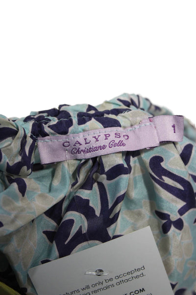 Calypso Saint Barth Women Long Flare Floral Silk Skirt Multicolor Size 1