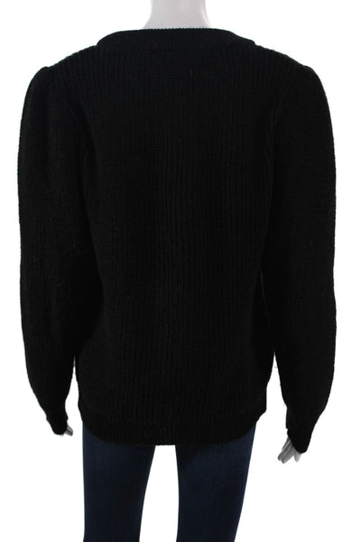 IRO Womens Black Acrylic Crew Neck Pullover Sweater Long Sleeve Size M