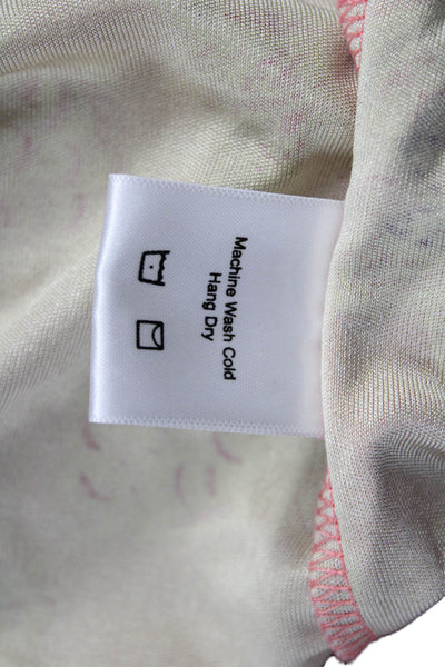 Bella Venice Women Cropped Tank Top Pink Floral Square Neck Size S