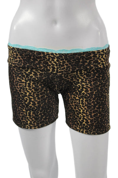 Bella Venice Womens Biker Animal Print Multicolor Polyester Shorts Size M