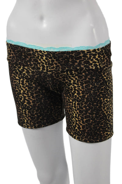 Bella Venice Womens Biker Animal Print Multicolor Polyester Shorts Size M