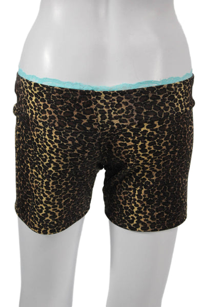 Bella Venice Womens Biker Animal Print Multicolor Polyester Shorts Size M