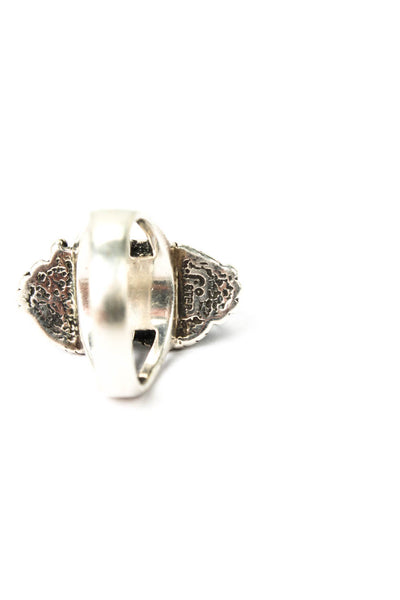 Designer Womens Vintage 925 Silver Dyed Howlite Feather Ring Sz 7 12g