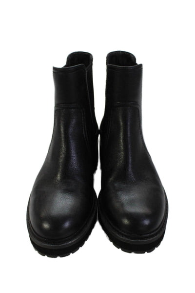Cole Haan Women's Round Toe Leather Pull-On Chelsea Boots Black Size 7