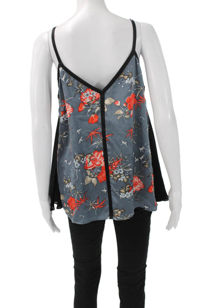 Cinq A Sept Women Multicolor Silk Floral V-Neck Sleeveless Tank Size M