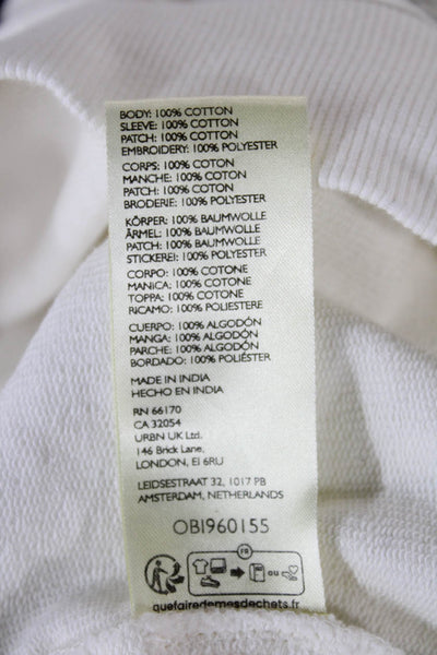 Anthropologie Womens Basic Cotton Crew Neck Long Sleeve Blouse Size L
