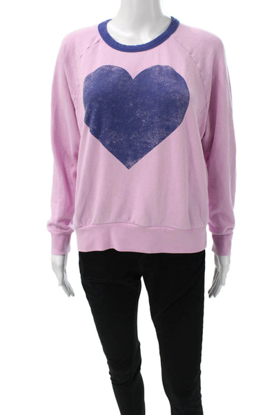 Anthropologie Womens Pullover Pink Cotton Crew Neck Long Sleeve Size S