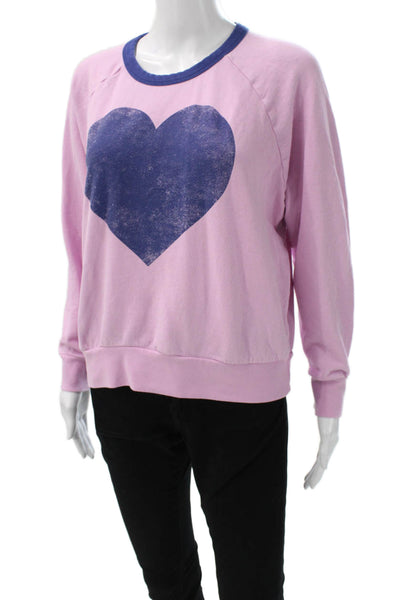 Anthropologie Womens Pullover Pink Cotton Crew Neck Long Sleeve Size S