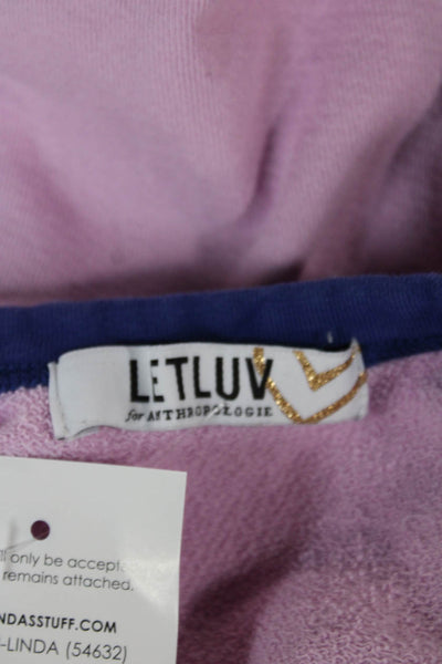 Anthropologie Womens Pullover Pink Cotton Crew Neck Long Sleeve Size S