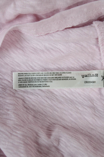 Free-est Womens Pink Cotton Tunic Tee Short Sleeve Round Neck Size S
