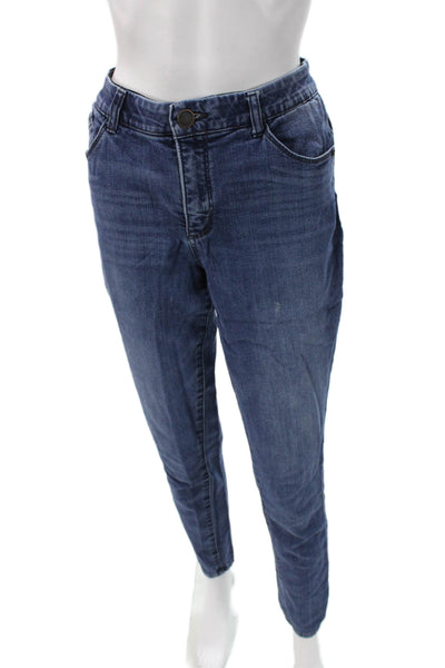 Wit & Wisdom Womens Skinny Jeans Blue Mid-Rise Button Cotton Blend Size 8