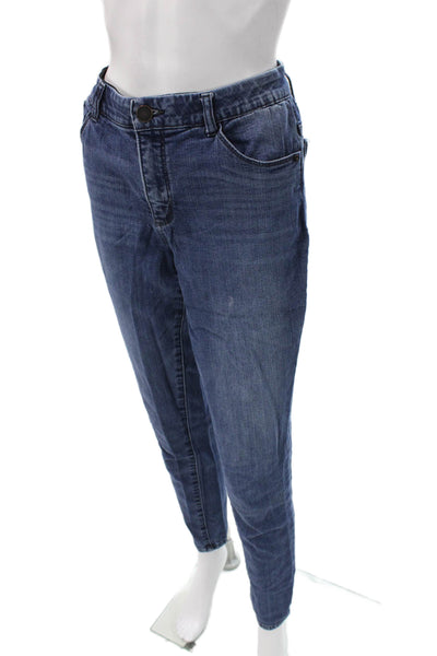Wit & Wisdom Womens Skinny Jeans Blue Mid-Rise Button Cotton Blend Size 8