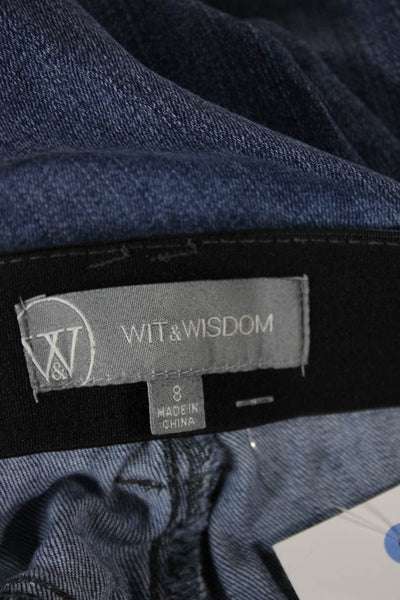 Wit & Wisdom Womens Skinny Jeans Blue Mid-Rise Button Cotton Blend Size 8