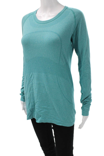 Lululemon Womens Pullover Long Sleeve Crewneck Green Geometric PolyBlend Size S
