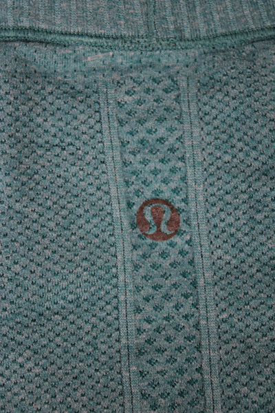 Lululemon Womens Pullover Long Sleeve Crewneck Green Geometric PolyBlend Size S