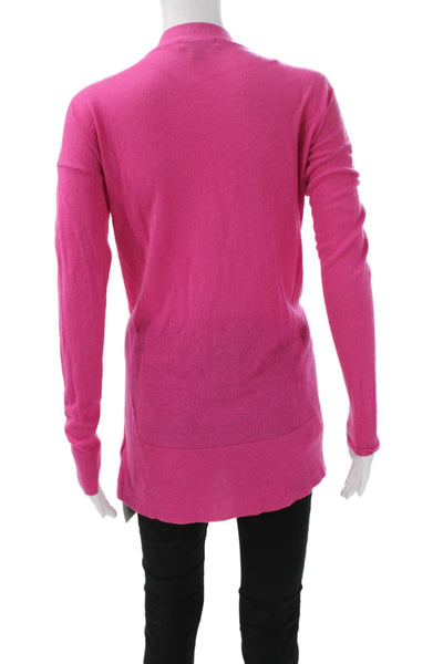 Saks Fifth Avenue Womens Silk V-Neck Cardigan Pink Long Sleeve Size M