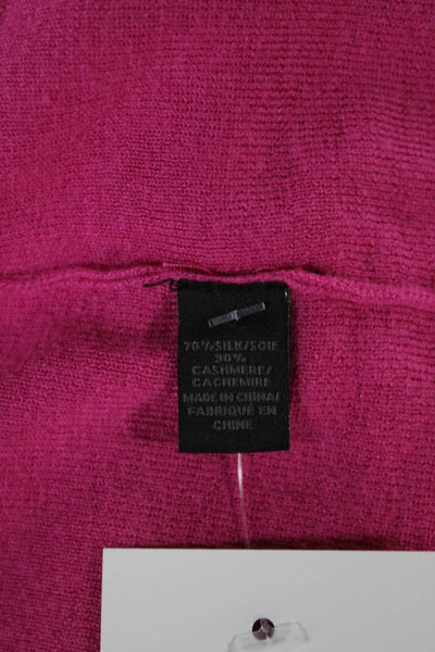 Saks Fifth Avenue Womens Silk V-Neck Cardigan Pink Long Sleeve Size M