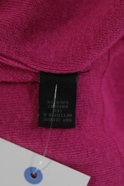 Saks Fifth Avenue Womens Silk V-Neck Cardigan Pink Long Sleeve Size M