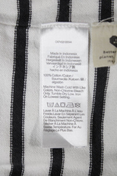 Madewell Womens Striped Cotton Boat Neck 3/4 Sleeve T-Shirt White Size S