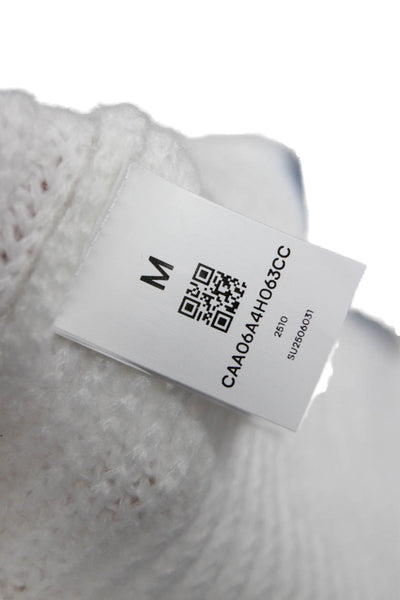 Cupshe Womens Pullover Sweater Crew Neck Long Sleeve White Acrylic Size M