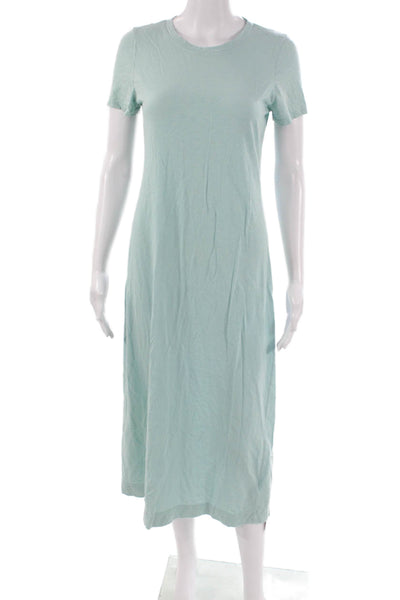 Michael Stars Women T-Shirt Dress Green Cotton Crew Neck Short Sleeve Size XS