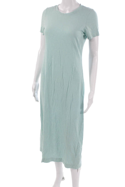 Michael Stars Women T-Shirt Dress Green Cotton Crew Neck Short Sleeve Size XS