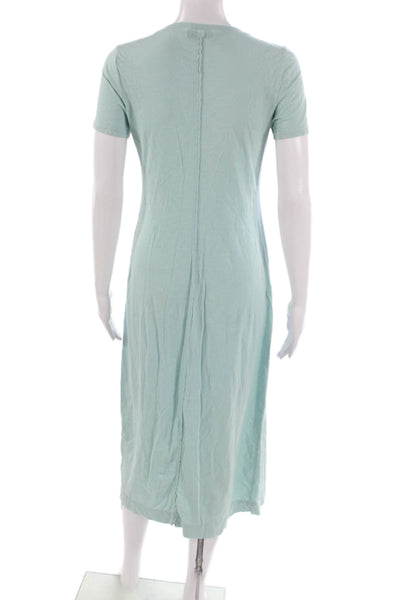 Michael Stars Women T-Shirt Dress Green Cotton Crew Neck Short Sleeve Size XS
