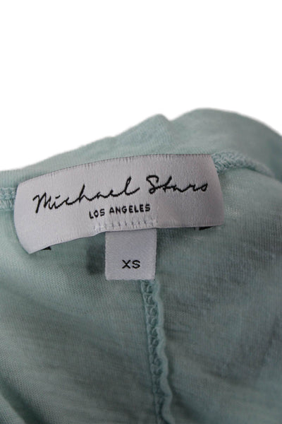 Michael Stars Women T-Shirt Dress Green Cotton Crew Neck Short Sleeve Size XS
