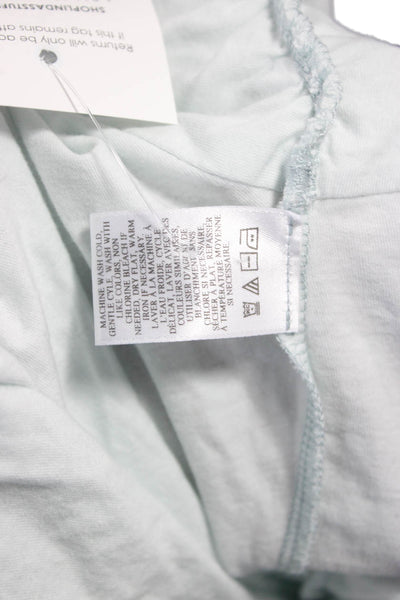 A.L.C. Womens Cropped T-Shirt Blue Cotton Crew Neck Long Sleeve Tie Size XS