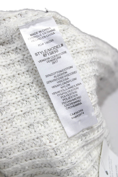 Splendid Womens Cotton Mock Neck Pullover Sweater White Long Sleeve Size XS