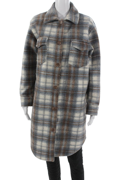 Joie Womens Multicolor Plaid Basic Jacket Button Long Sleeve Size XS